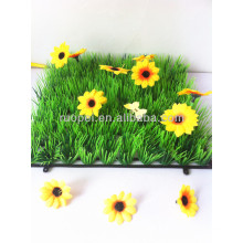New Arrival UV assistance artificial grass carpet with flowers for Garden ornaments